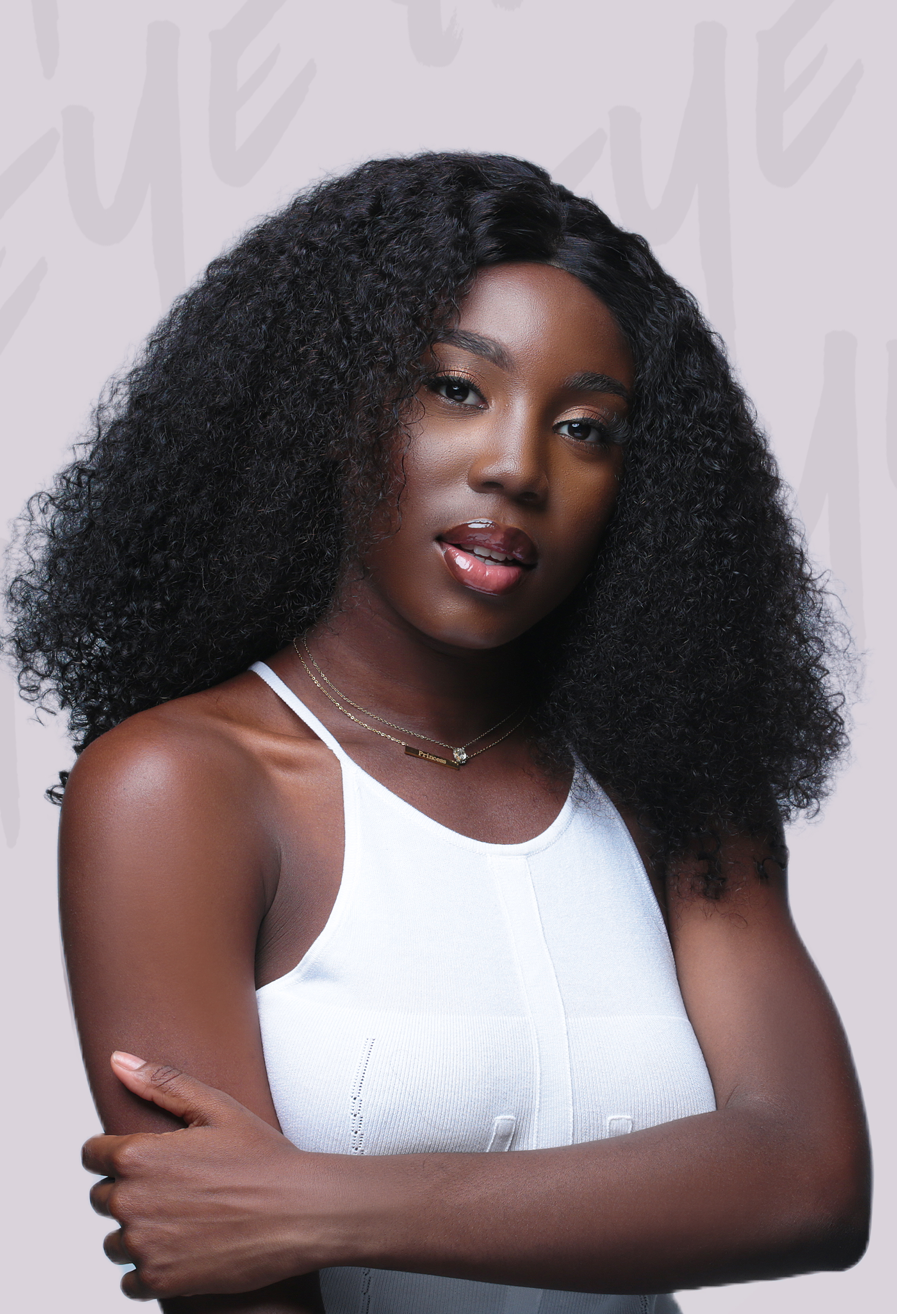 Kinky curl péruvienne lace frontale